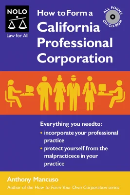 How to Form a California Professional Corporation with CD-ROM cover